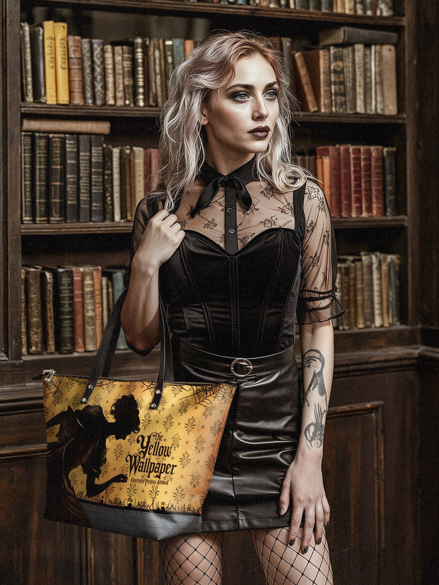 "The Yellow Wallpaper" Leather Tote Bag