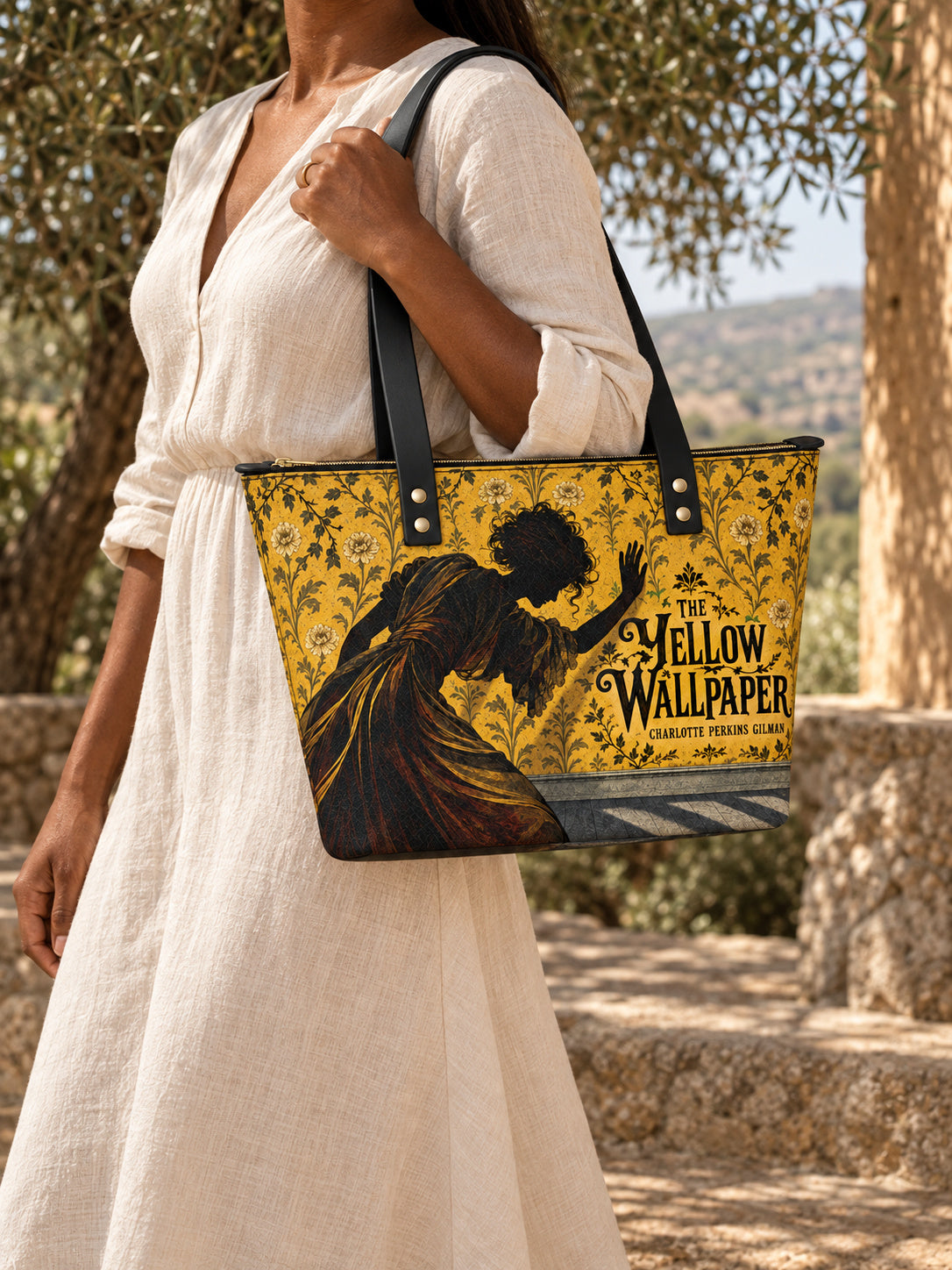 "The Yellow Wallpaper" Leather Tote Bag