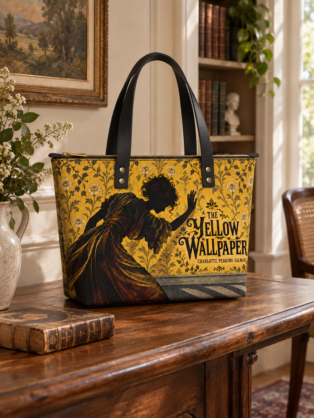 "The Yellow Wallpaper" Leather Tote Bag