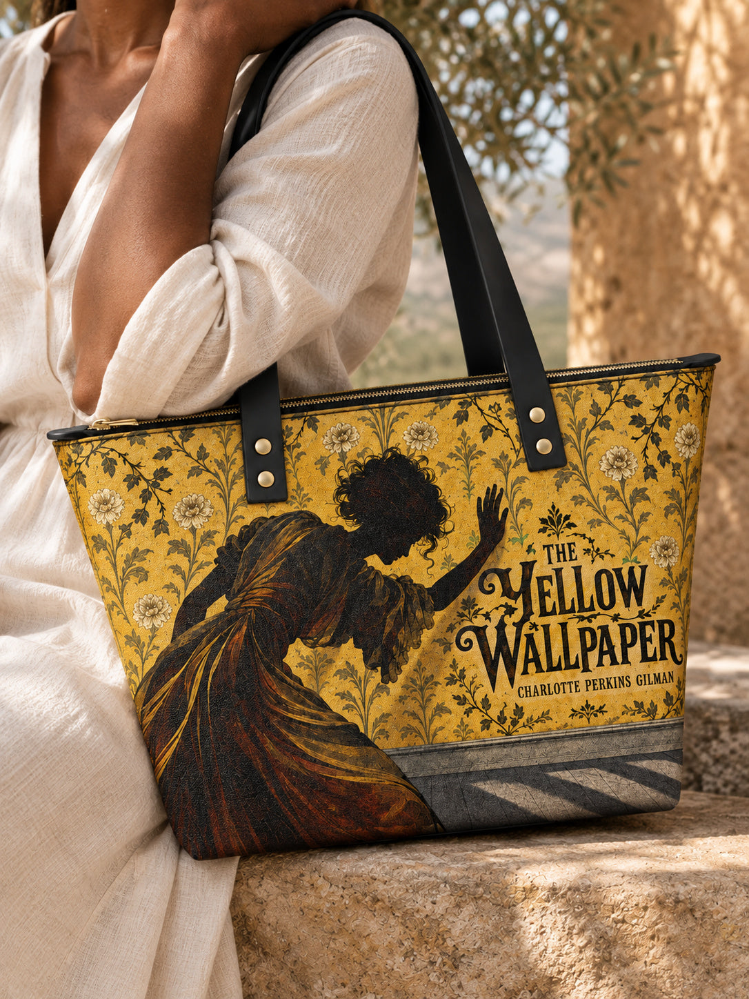 "The Yellow Wallpaper" Leather Tote Bag