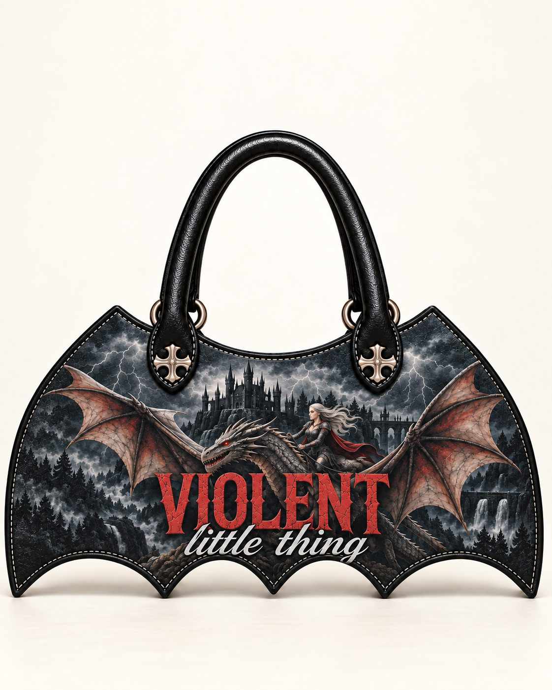 "Violent Little Thing" Dragon Rider Bat Wing Handbag