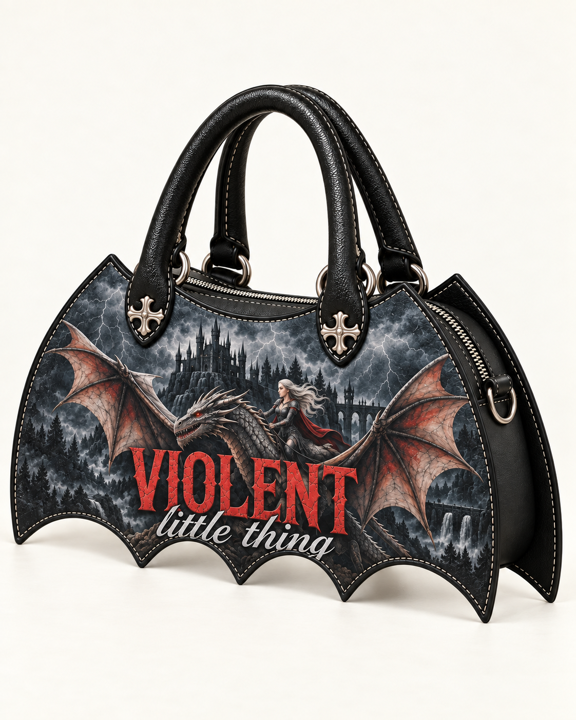 "Violent Little Thing" Dragon Rider Bat Wing Handbag