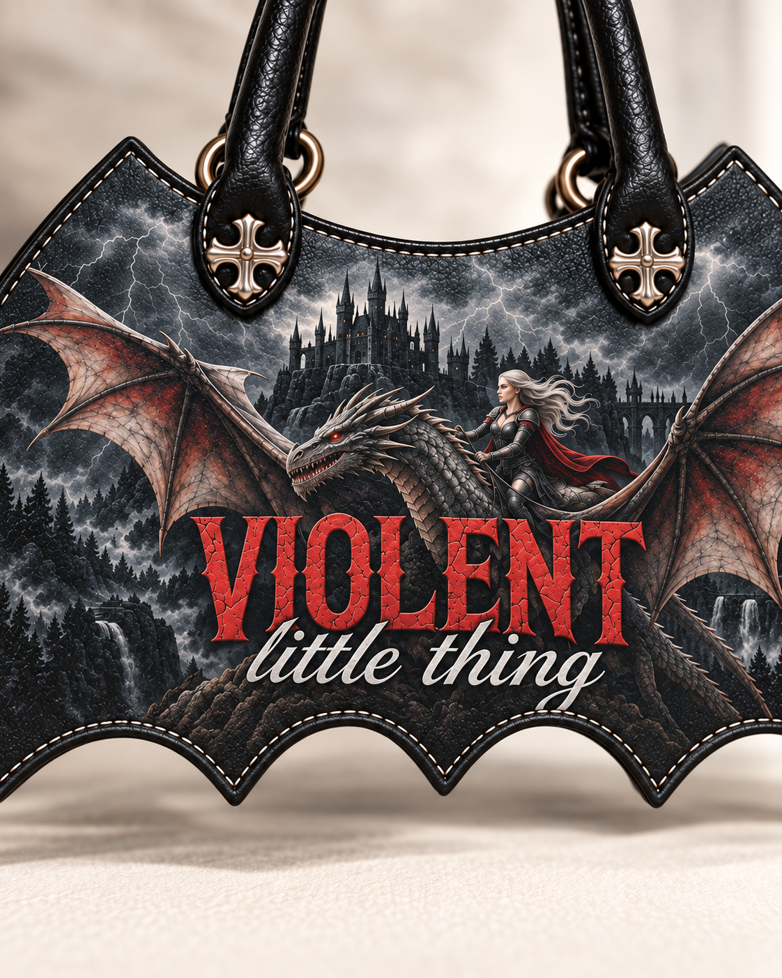 "Violent Little Thing" Dragon Rider Bat Wing Handbag