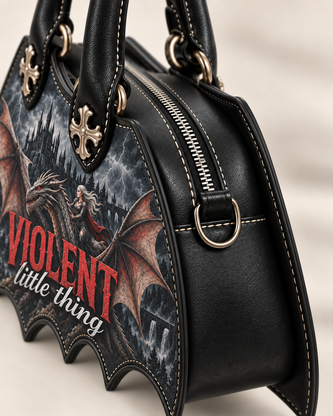 "Violent Little Thing" Dragon Rider Bat Wing Handbag