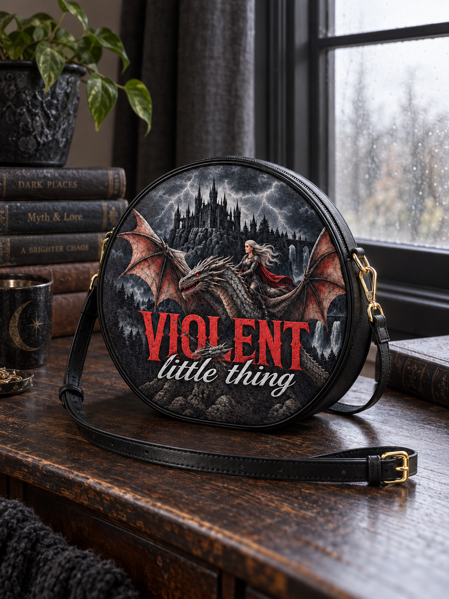 "Violent Little Thing" Dragon Rider Circle Crossbody Bag