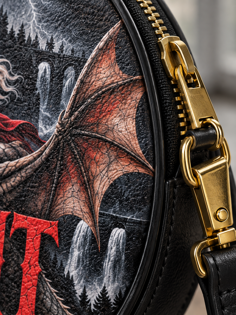 "Violent Little Thing" Dragon Rider Circle Crossbody Bag