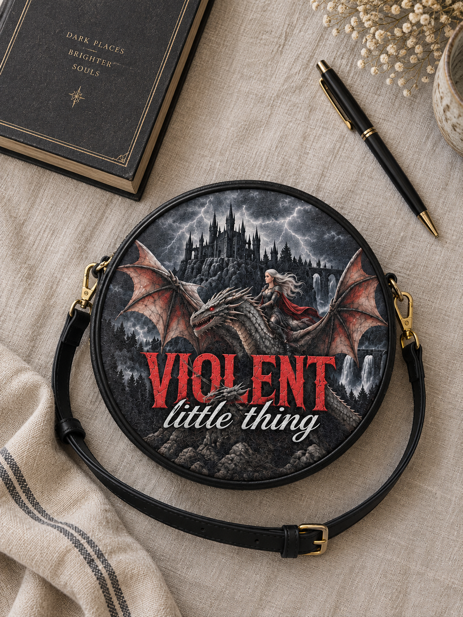 "Violent Little Thing" Dragon Rider Circle Crossbody Bag