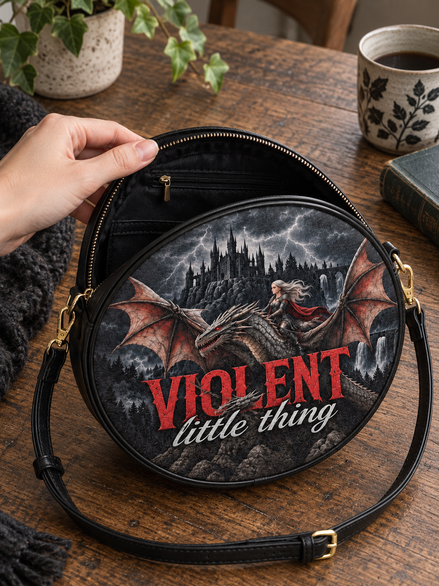 "Violent Little Thing" Dragon Rider Circle Crossbody Bag