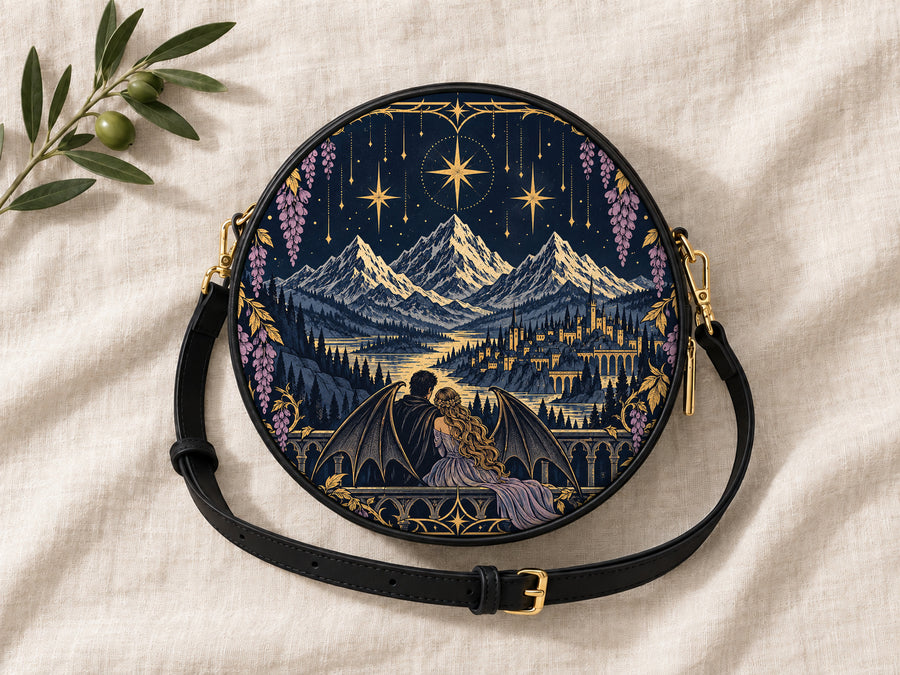 "Wisteria Balcony" Winged Lovers Circle Crossbody Bag