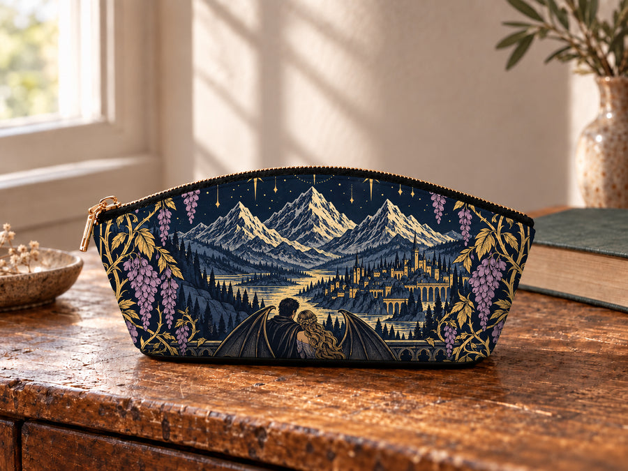 "Wisteria Balcony" Winged Lovers Eclipse Makeup Bag