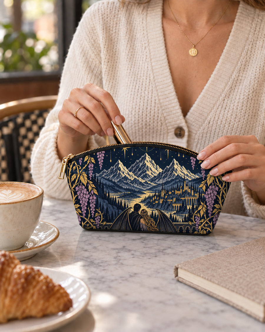 "Wisteria Balcony" Winged Lovers Eclipse Makeup Bag