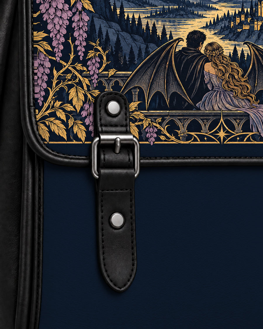 "Wisteria Balcony" Winged Lovers Leather Backpack