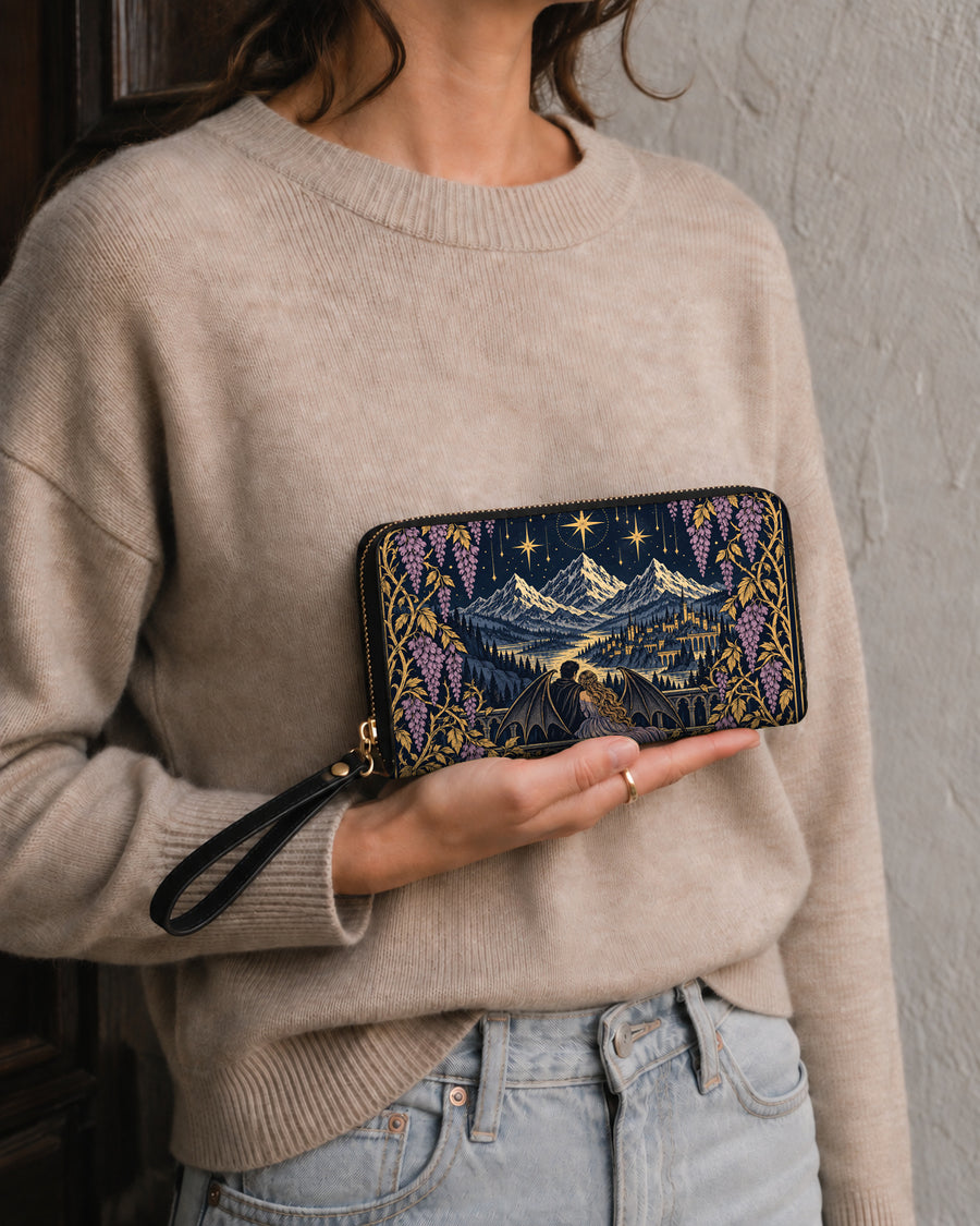 "Wisteria Balcony" Winged Lovers Long Wallet