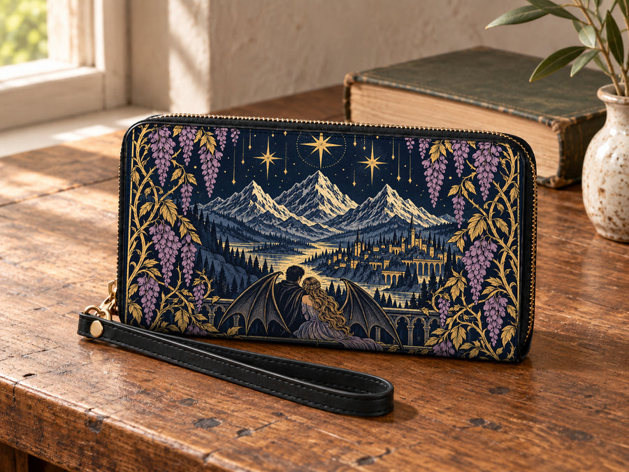 "Wisteria Balcony" Winged Lovers Long Wallet