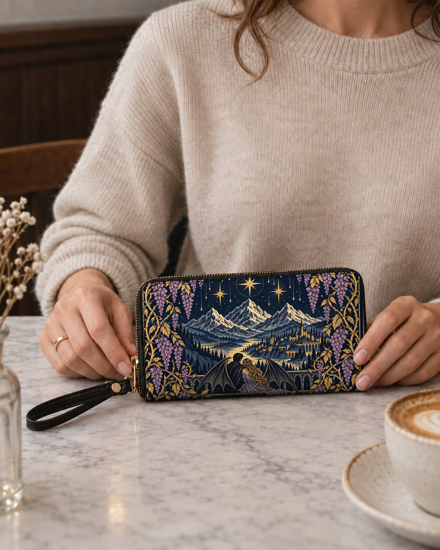 "Wisteria Balcony" Winged Lovers Long Wallet