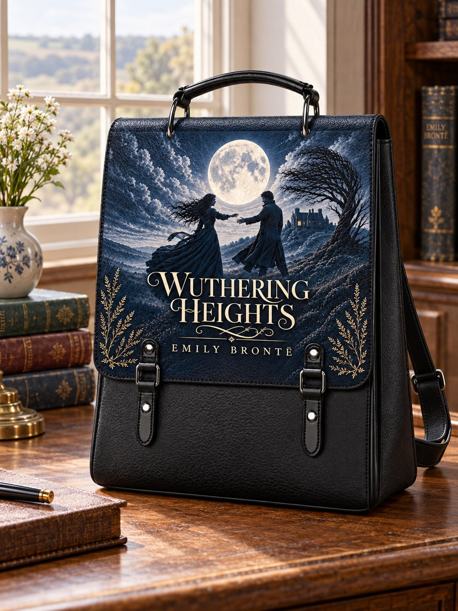 "Wuthering Heights" Windswept Moors Leather Backpack