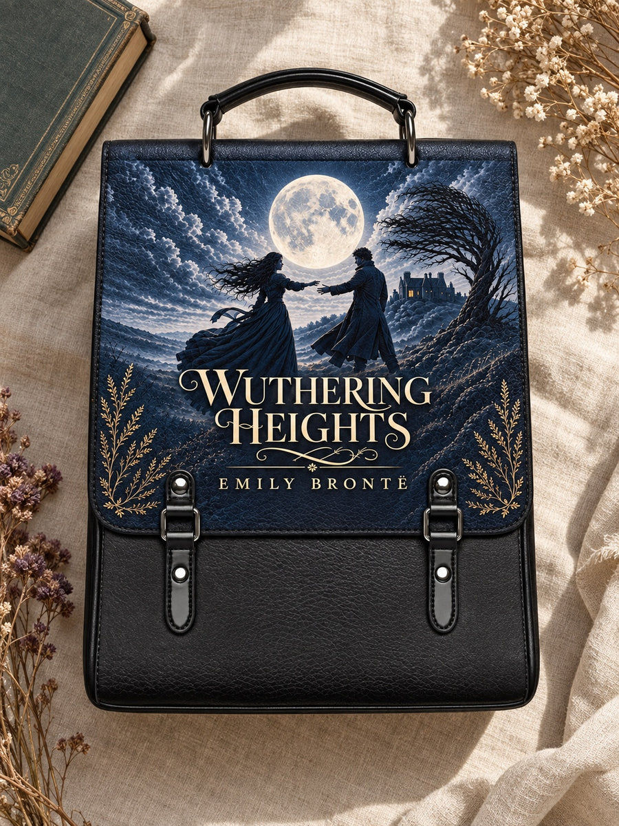 "Wuthering Heights" Windswept Moors Leather Backpack